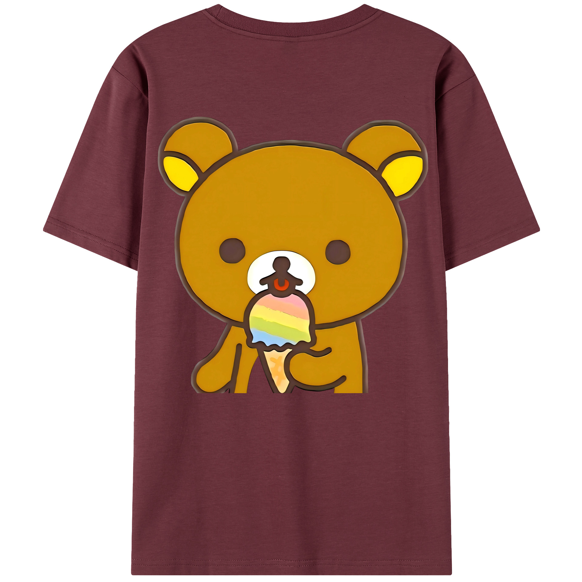 （画像用） リラックマ リラックマ キイロイトリ Rilakkuma Korilakkuma Kiiroitori 綿100％半袖Tシャツ（背面プリント）